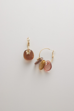 Earring Gold Glass Disk