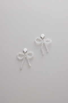 Earring Silver Beaded Bow