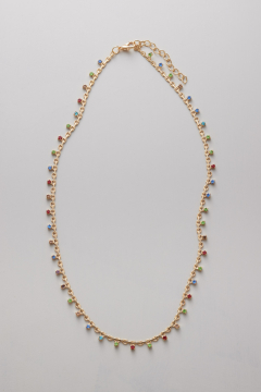 Necklace Gold Mini Gems Multi