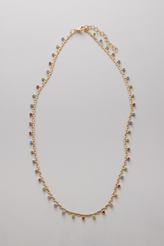 Necklace Gold Mini Gems Multi