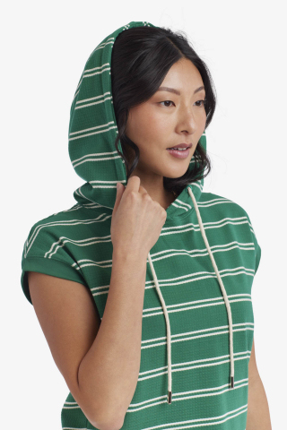 Womens green dolman sleeve hooded modest top