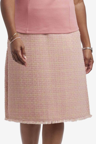 Womens a line pink plaid modest skirt