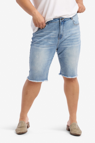 Frayed Hem Bermuda Shorts