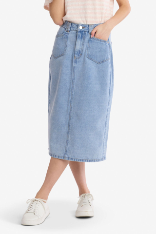 Modest Skirt Midi Length Blue