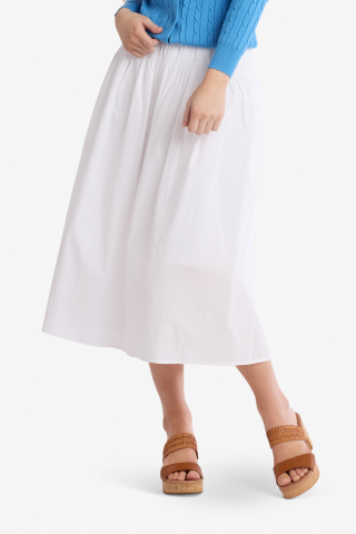 Smocked White Modest Skirt