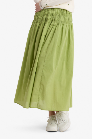 Green Smocked Modest Skirt